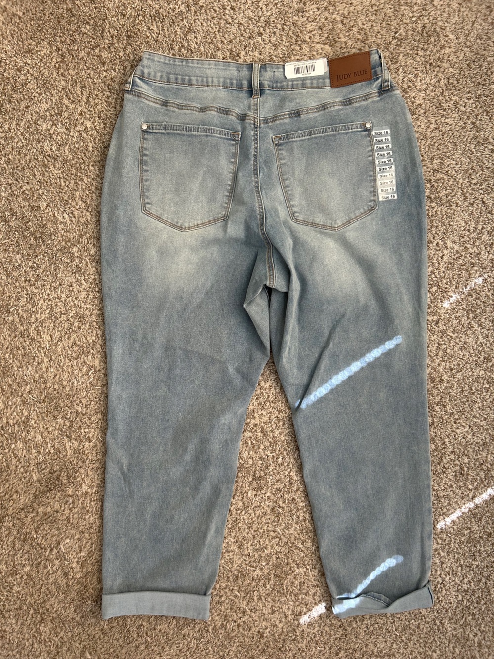 NWT Judy Blue BLAIRE Mid Rise V Front Cuff Boyfriend Cool Denim Casual 16W - Picture 11 of 15